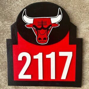 Chicago Bulls Address Sign for your home (with your address) Makes a Great Gift